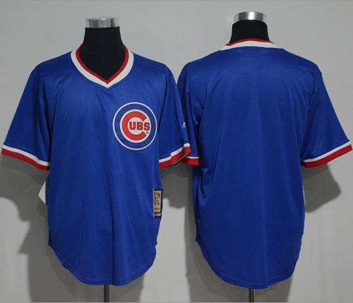 Cubs Blank Blue Cooperstown Stitched MLB Jersey